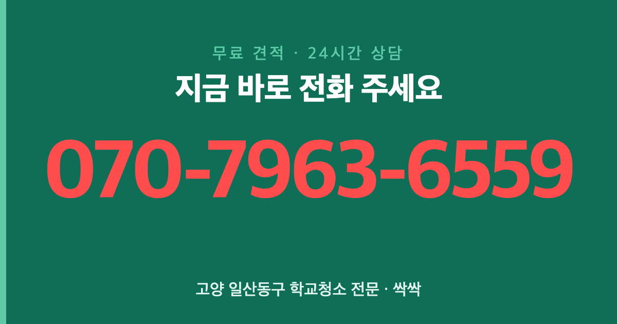 고양 일산동구 학교청소 상담